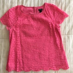 Jcrew pink lace top